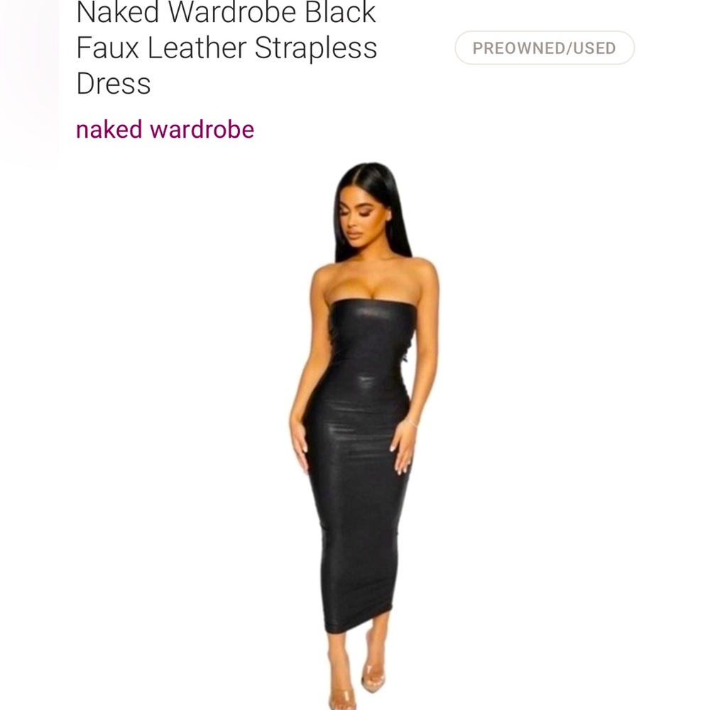 Size large, like new, contour faux leather dress